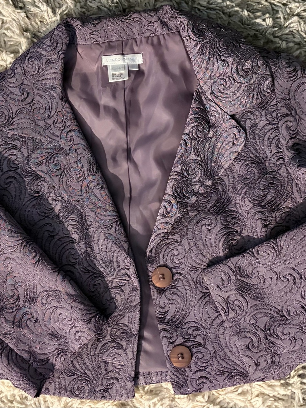 London Times Dusty Lavender Jacquard Blazer